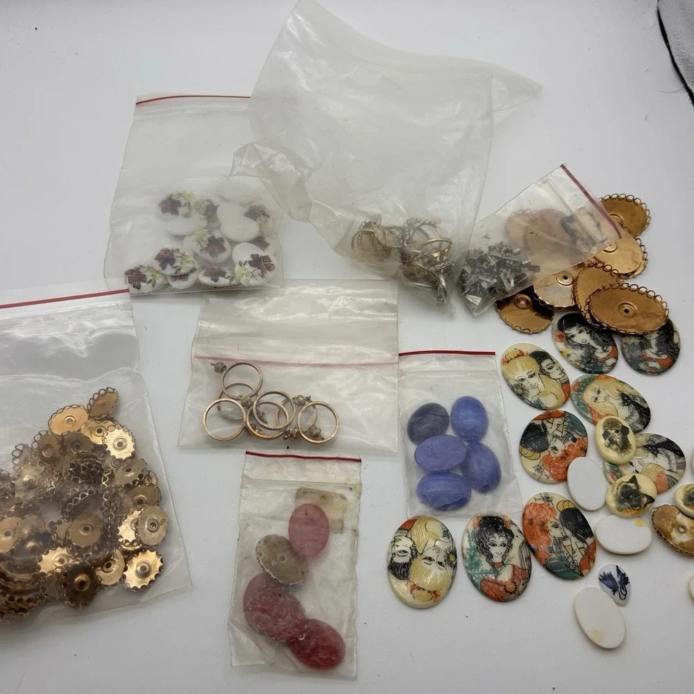 Vintage Jewelry Making A Lot/Supplies Over 75 Items